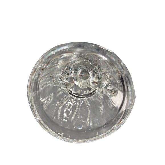 Vintage Clear Heavy Glass Santa Taper Candle Holder Christmas Holiday Decoration - Picture 8 of 15